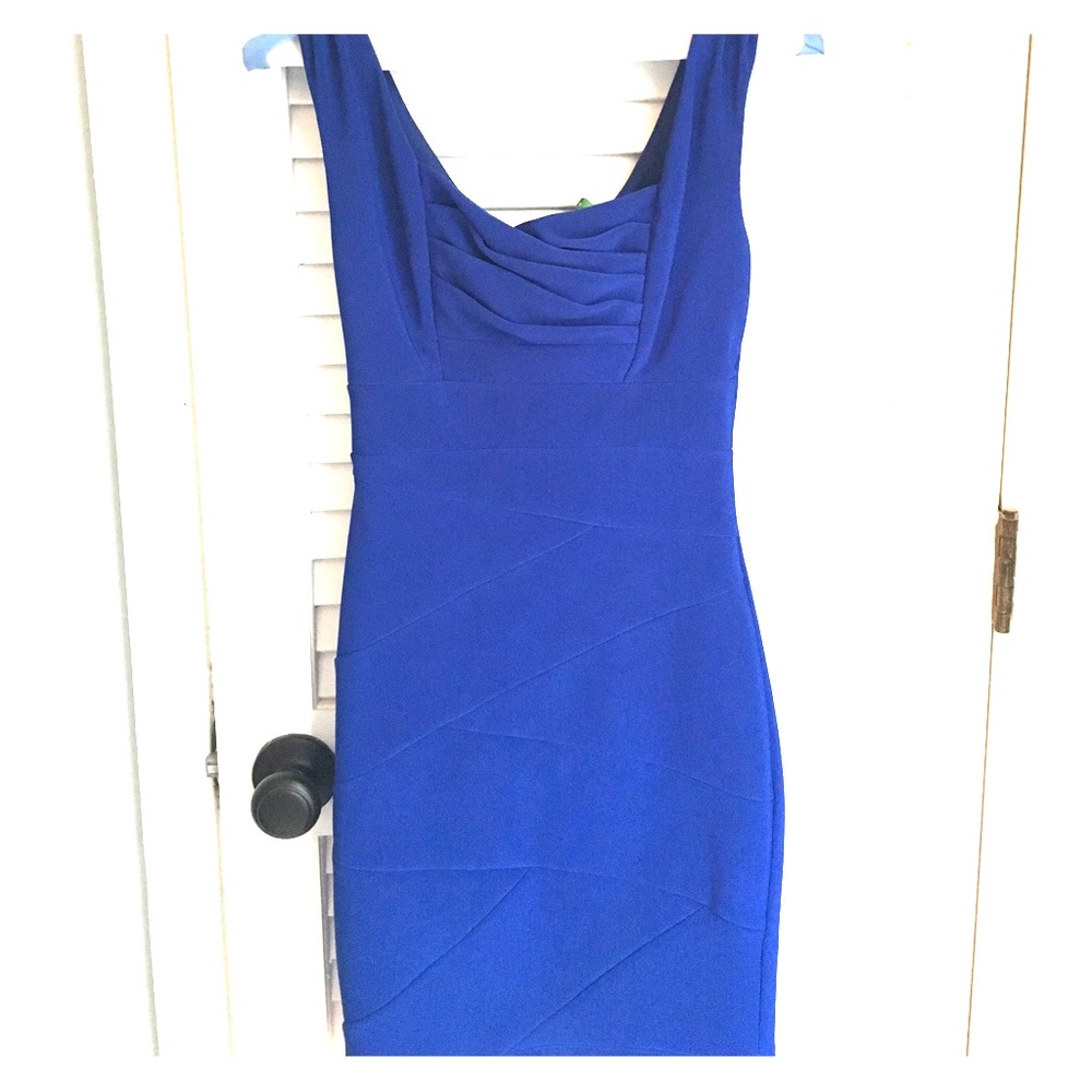 Fitted cobalt blue cocktail dress