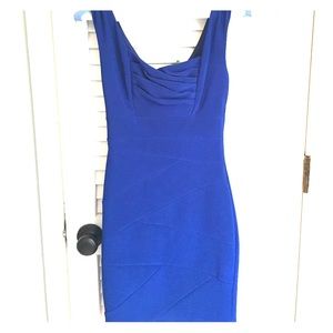 Fitted cobalt blue cocktail dress