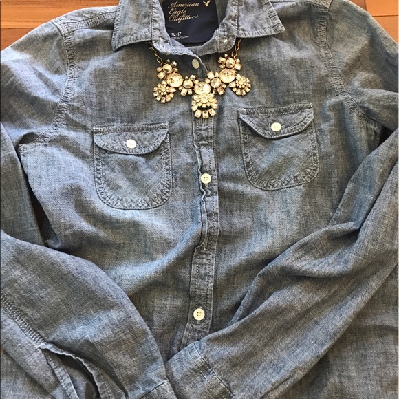 Chambray shirt American Eagle size S - Picture 4 of 6