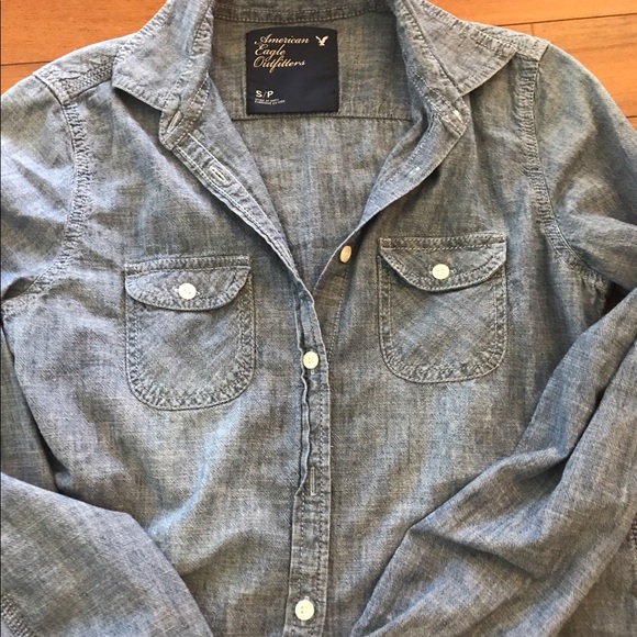 Chambray shirt American Eagle size S - Picture 6 of 6