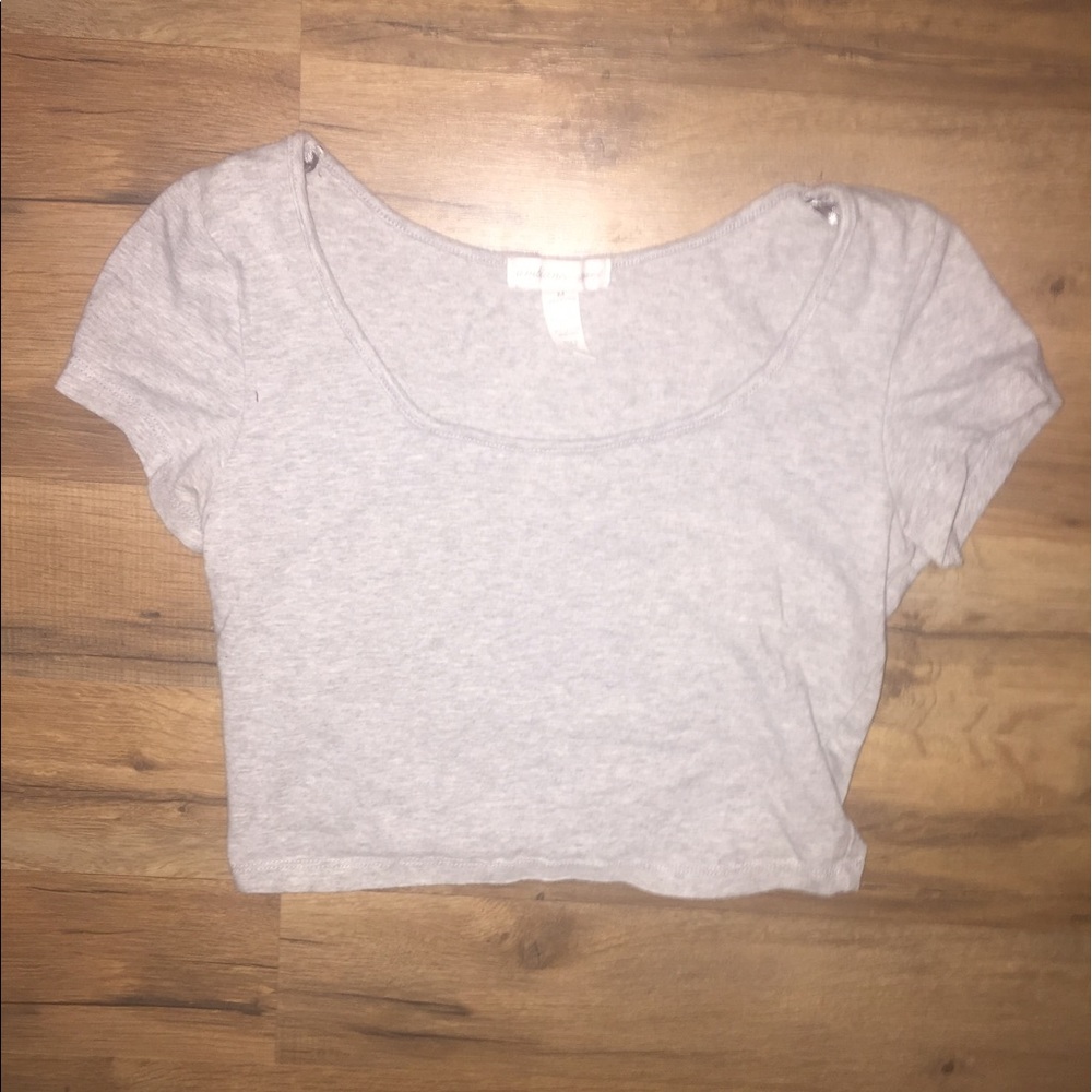Light Grey Short Sleeve Crop