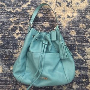 Coach Pebble Leather Bucket Bag in Teal