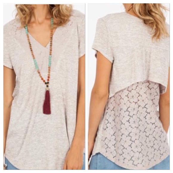 Tops - Last 1! Lace trim knit tee🇺🇸