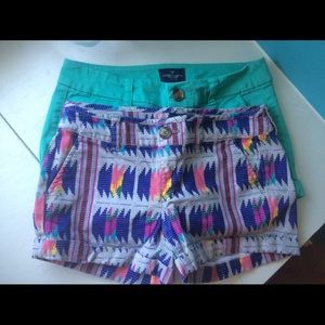 2 pairs of American eagle midi shorts size 0