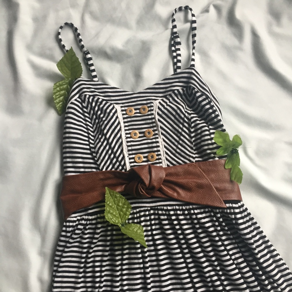 Striped Button Front Summer Dress