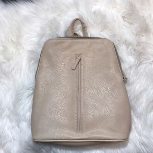 Vintage 90s Pleather Ivory Cream Small Backpack