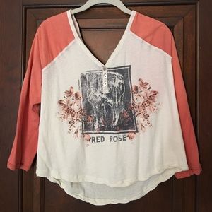 Free People Red Roses Tee