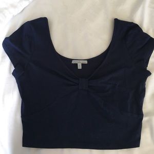 Navy blue crop top.