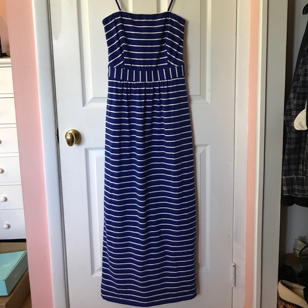 Vineyard Vines striped strapless maxi dress