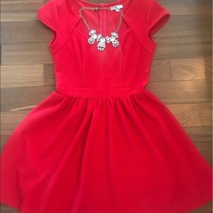 Fit and flare red dress