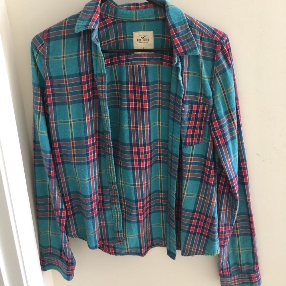 ✨HOLLISTER✨ Blue Plaid Flannel