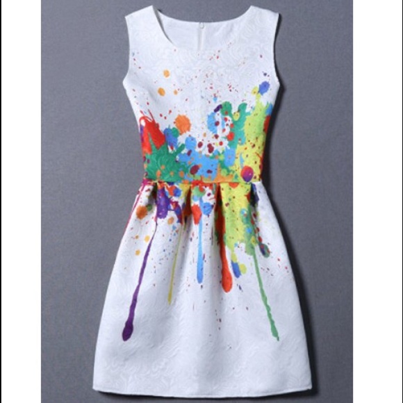 Dresses & Skirts - 🍾SALE🍾Sweet Colorful Paint Drip Dress 🍭