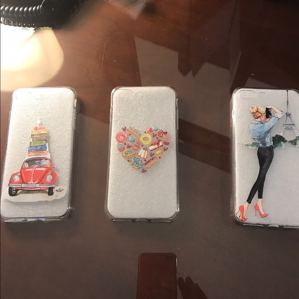 iPhone 7 plus clear with design cases $20 dollars