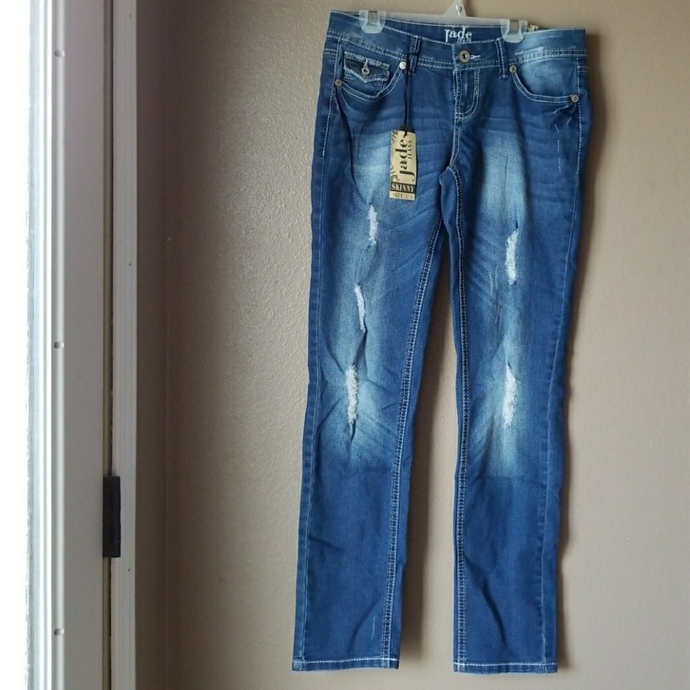 Blue Distressed Skinny Jeans Size 3/4 BNWT