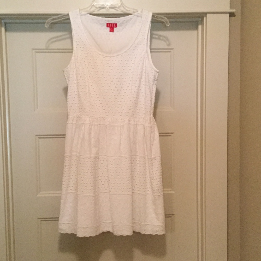 White Eyelet Dress by ELLE size 8