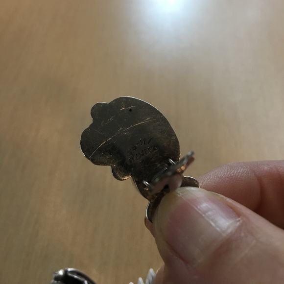 Navajo ónix and silver clip on earrings - Picture 2 of 4