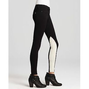 rag & bone jeans w/ lamb leather panel