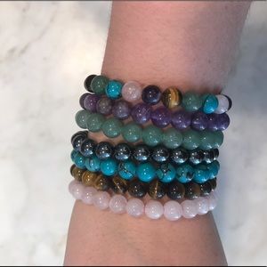 Set of Smithsonian Gemstone Power Bracelets