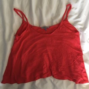 Pink spaghetti strap crop
