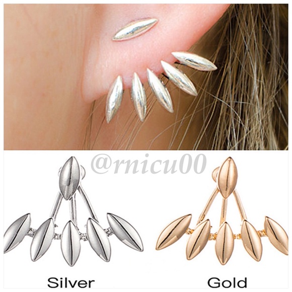 *Last 1* Jacket & Stud Gold Geometric Earrings! - Picture 7 of 8