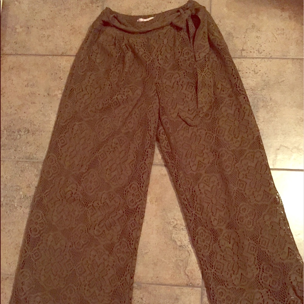 Forrest green flow-y pants