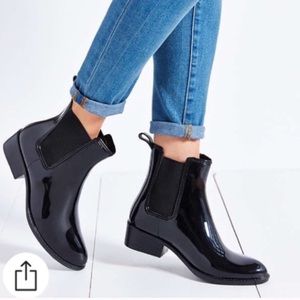 Jeffery Campbell black shiny rain boots
