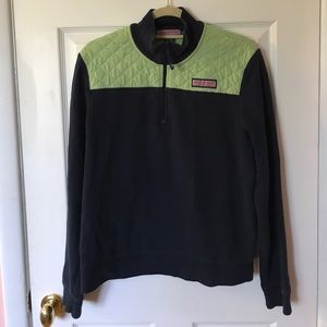 Vineyard vines navy and green shep shirt