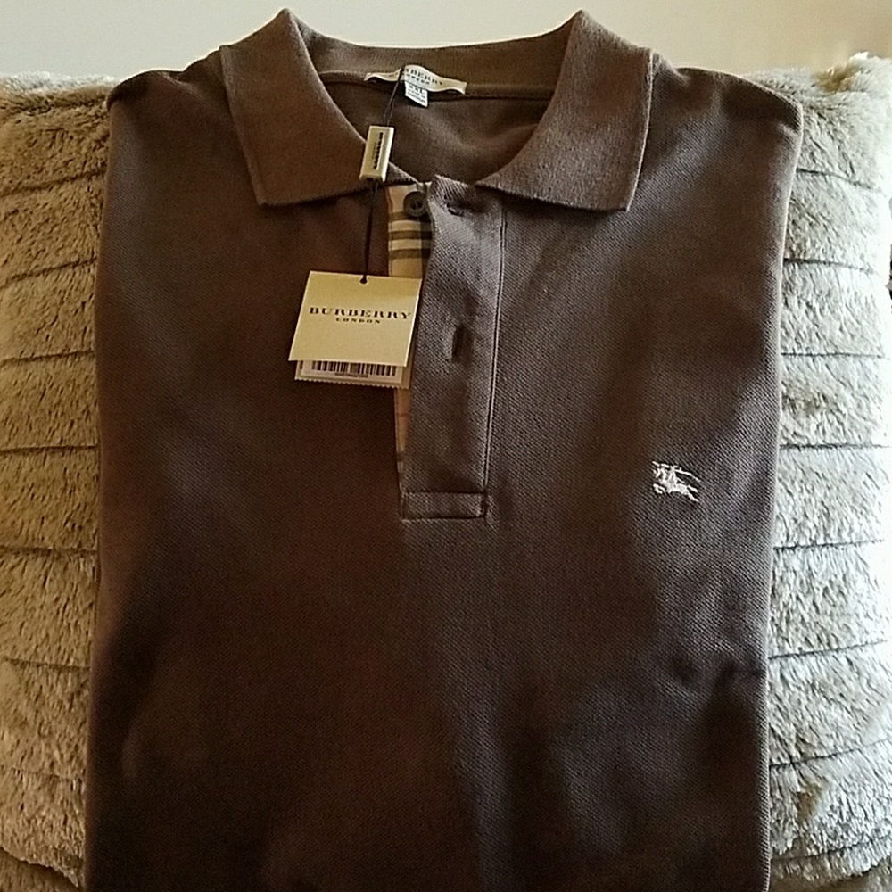 Men's Burberry Brown polo shirt