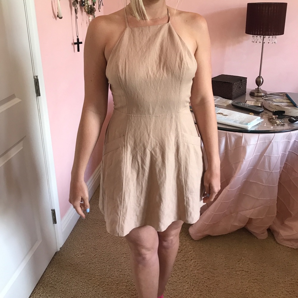 Lush cream summer sundress cross cross back