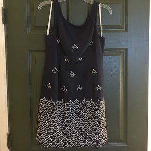 Lilly Pulitzer Navy and White Sailboat dress