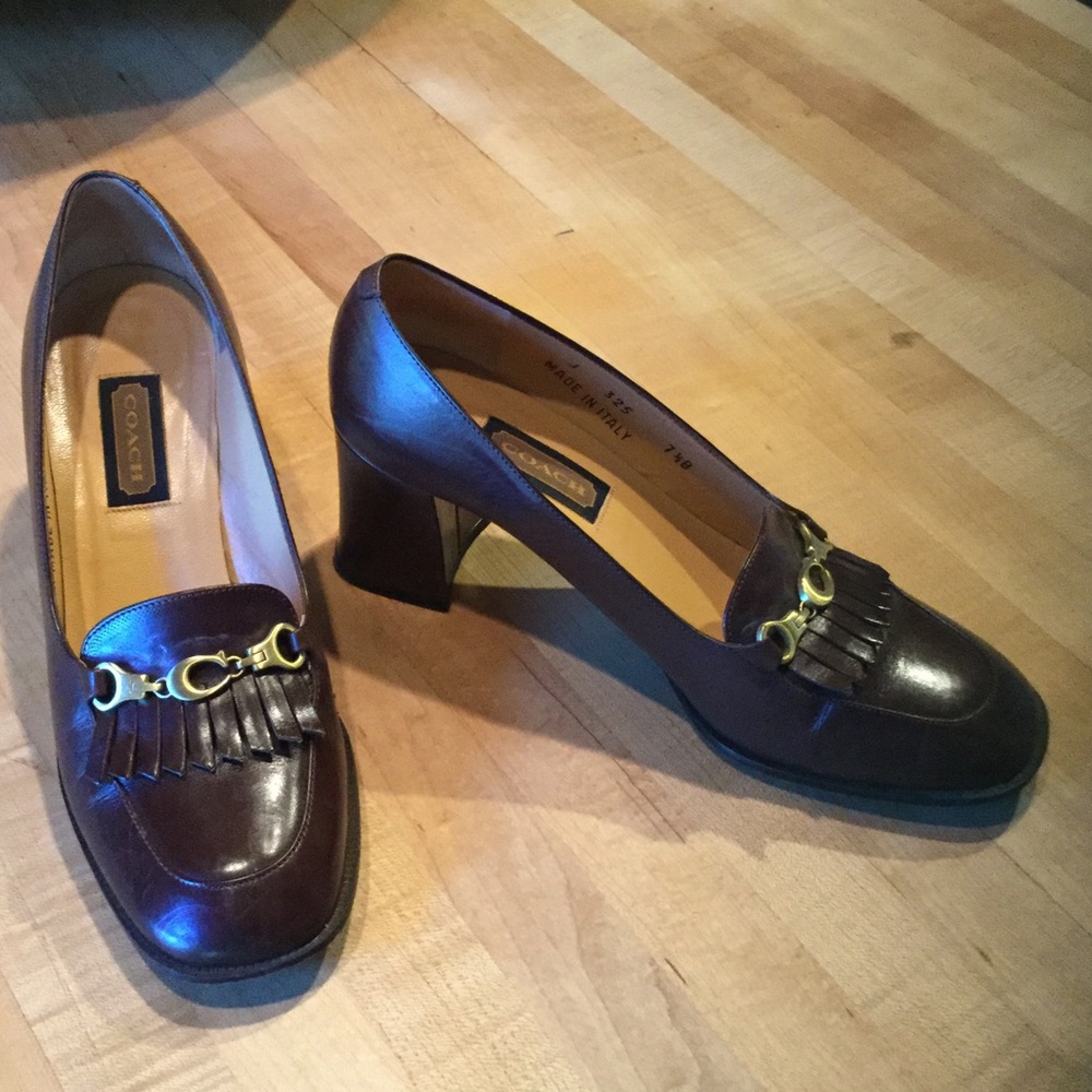 Coach Brown Leather Heels - Excellent Condition!