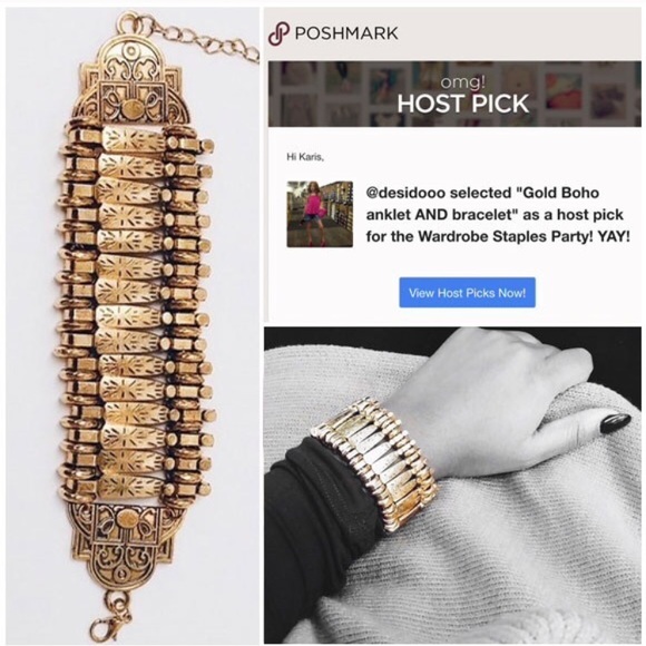 Jewelry | Gold Boho anklet AND bracelet - Picture 4 of 4