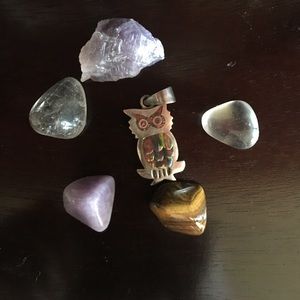 Vintage Sterling Silver and Opal Owl Charm