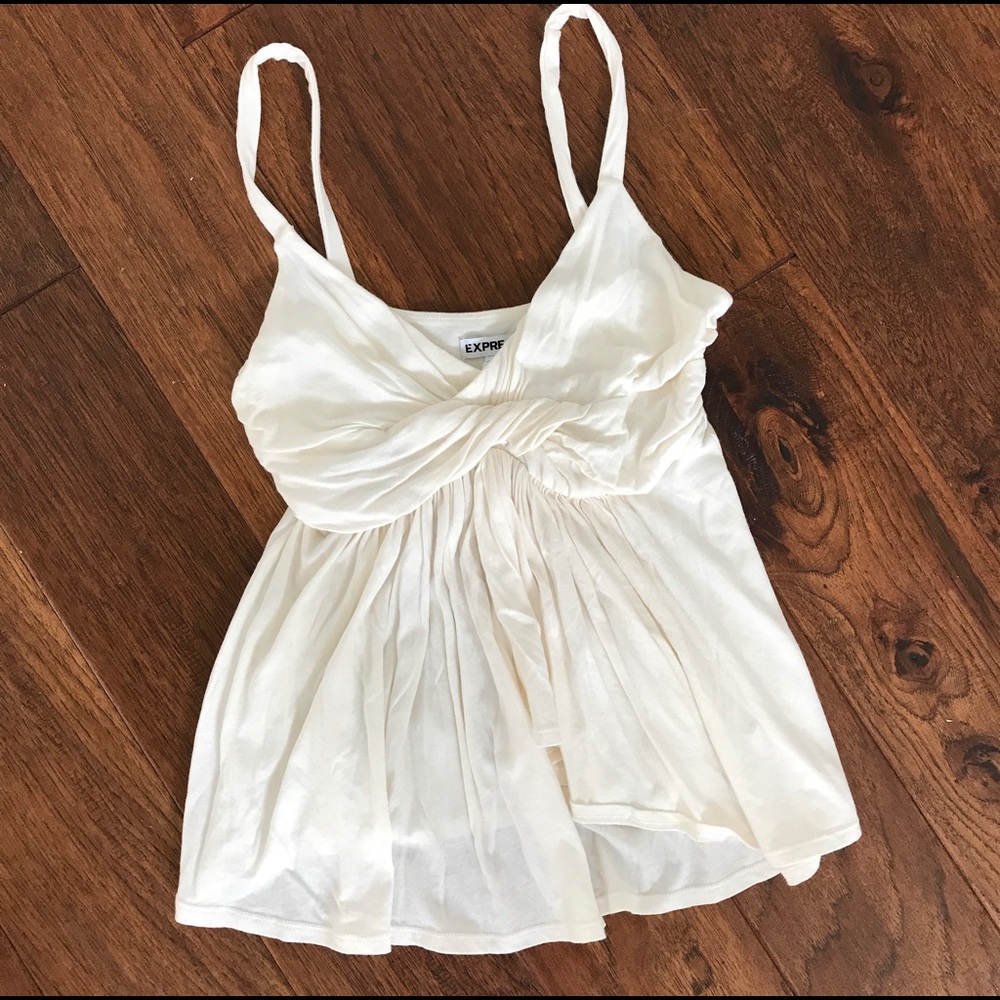 Express Flowy Ivory Tank