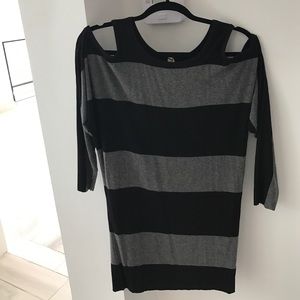 Bailey 44 grey and black open shoulder dress