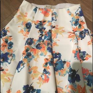 Flower Patterned Skater Skirt
