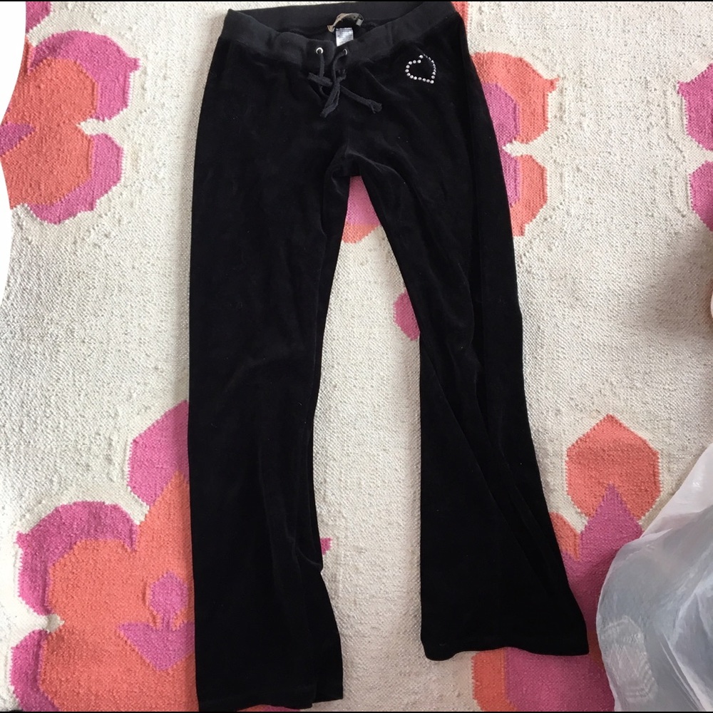 Black velour juicy couture track pants