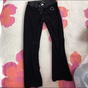 Black velour juicy couture track pants