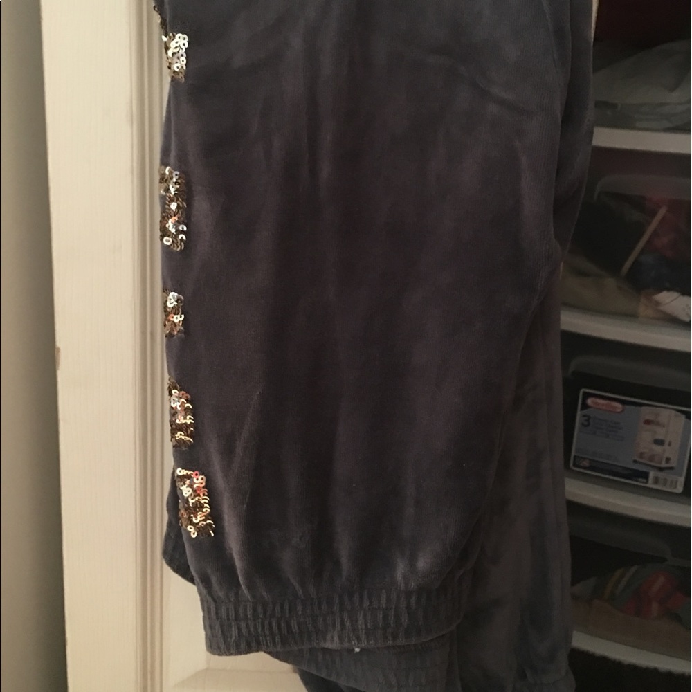 Victoria's Secret pink velour sequin sweatpants!