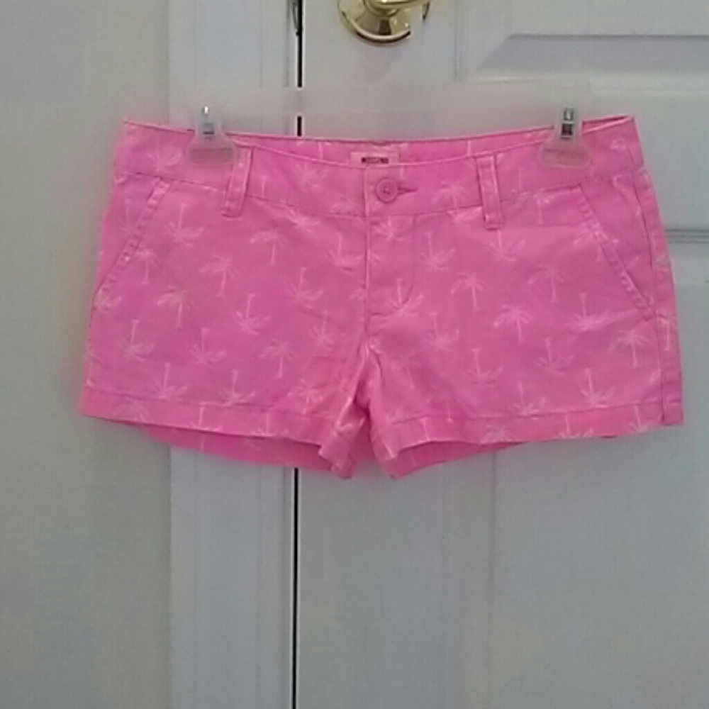 Pink Shorts with Palm Tree Print