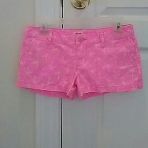 Pink Shorts with Palm Tree Print