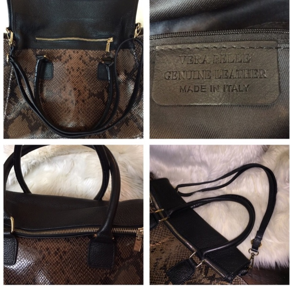 BIG! LAPTOP SIZE! Vera Pelle snake &calf STUNNING - Picture 6 of 8