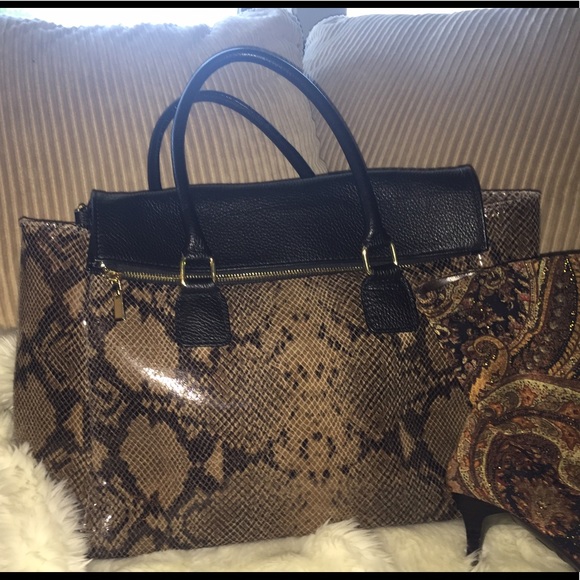 BIG! LAPTOP SIZE! Vera Pelle snake &calf STUNNING - Picture 5 of 8