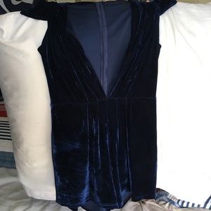 Navy blue velour romper