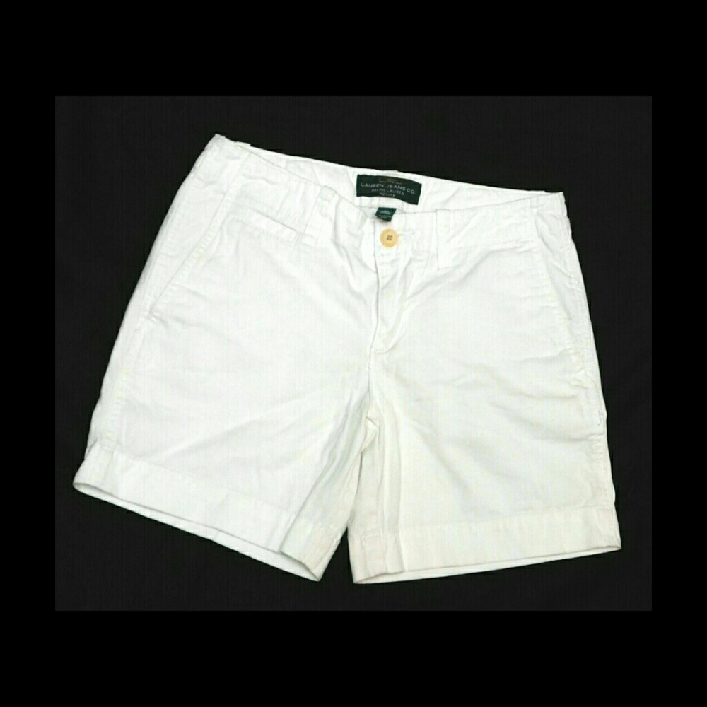 LRL LAUREN JEAN CO WHITE PETITE SHORTS - Picture 2 of 4