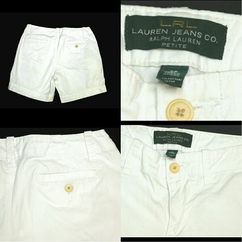 LRL LAUREN JEAN CO WHITE PETITE SHORTS - Picture 4 of 4