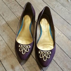 Satiny Purple Christian Siriano Flats