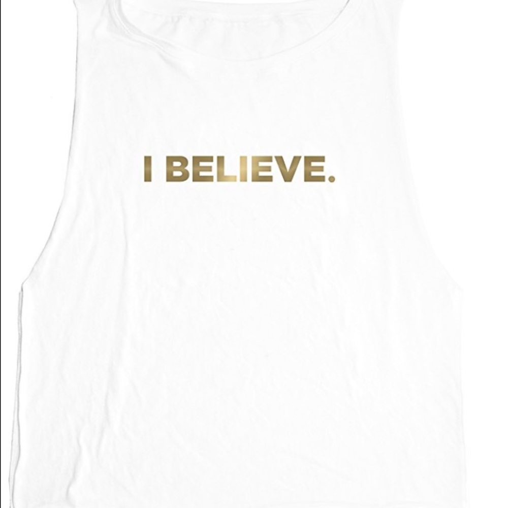 Emi Jay "I Believe" Tank one size white