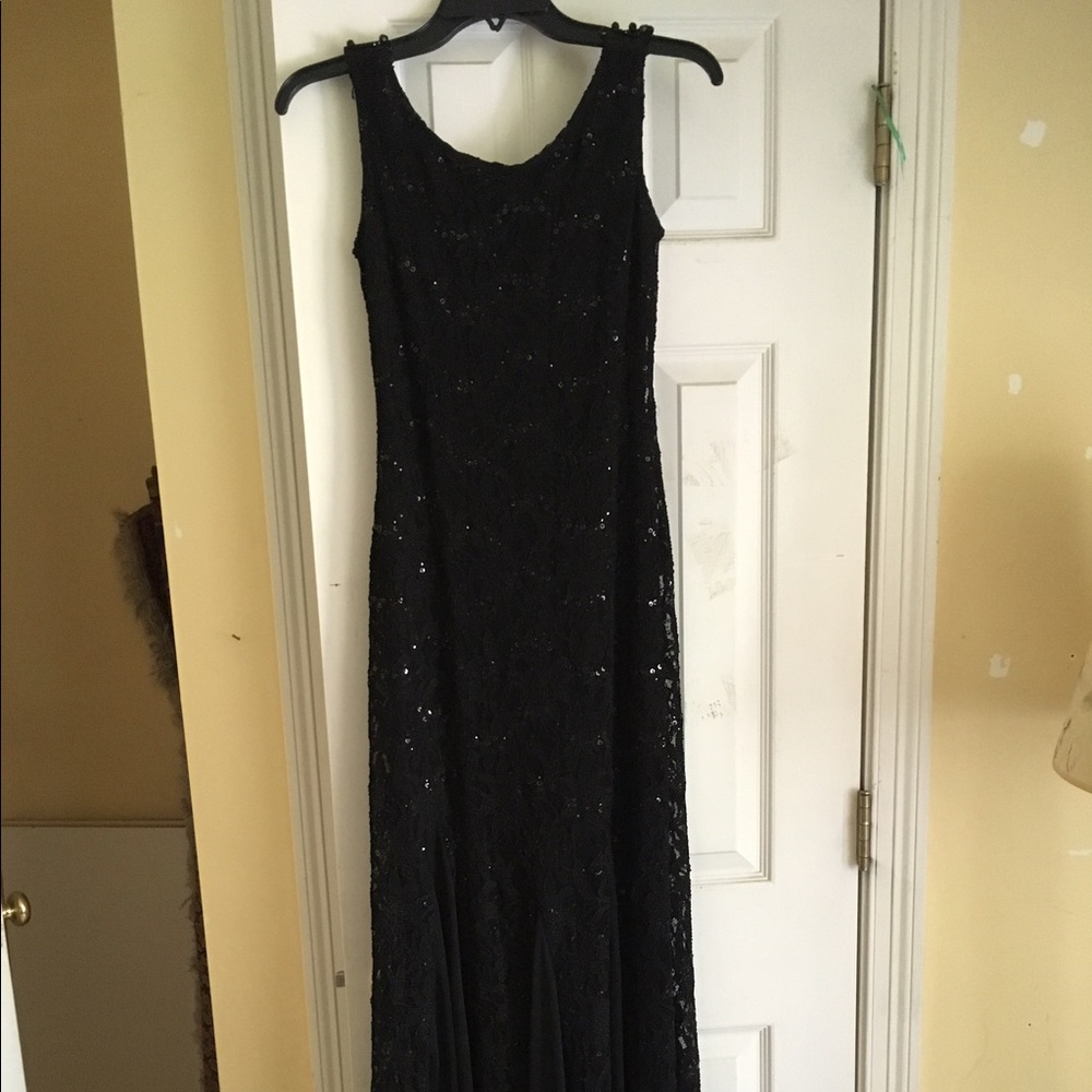 Black lace full length dress