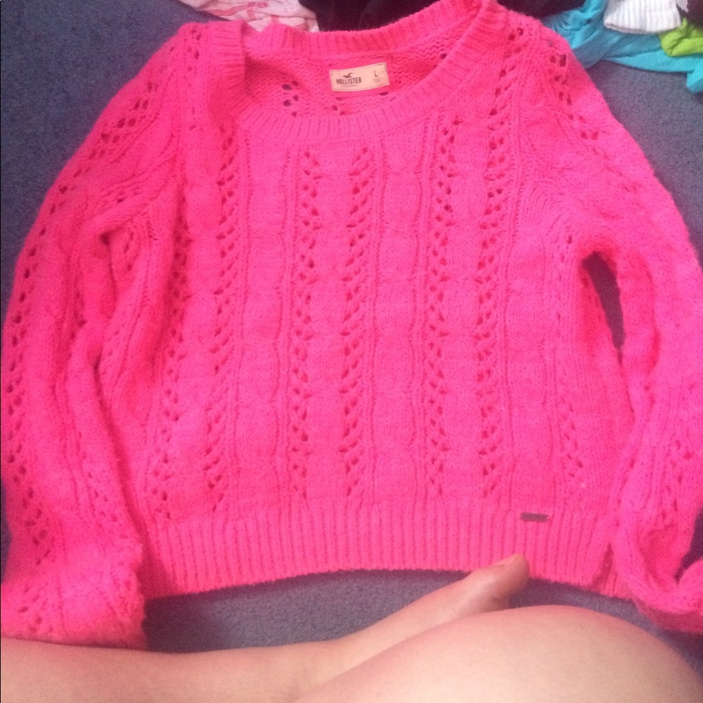 Bright pink Hollister sweater